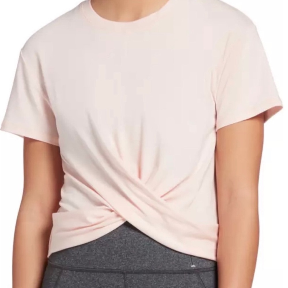 CALIA by Carrie Underwood Twist Front Short Sleeve T-Shirt Size XL Pink